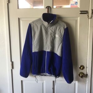 Royal blue and grey North Face jacket